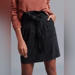 Anthropologie Pilcro Rhoda Linen Paperbag Waist Mini Skirt Size 2